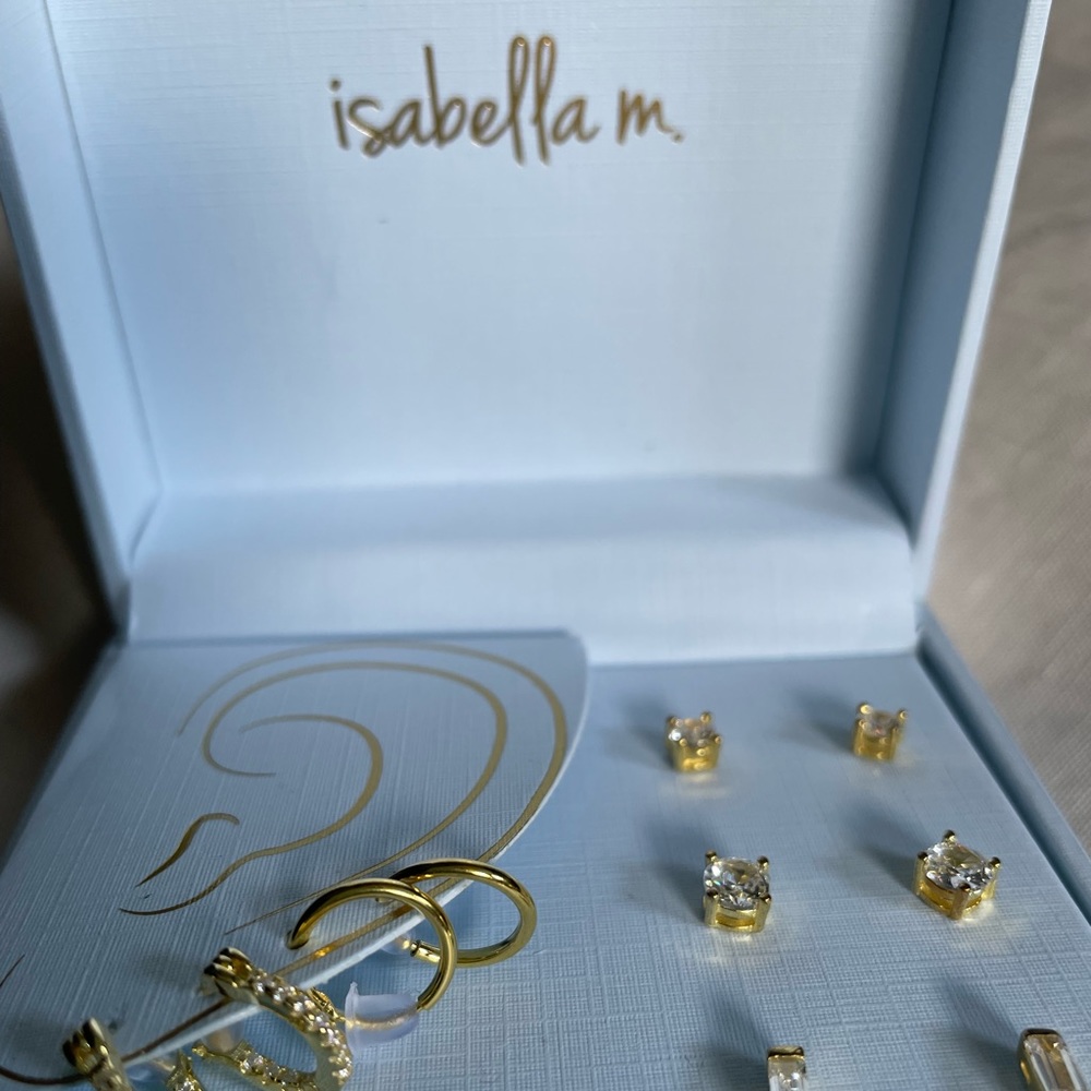 Isabella M Gold Earring Collection - Picture 2 of 2
